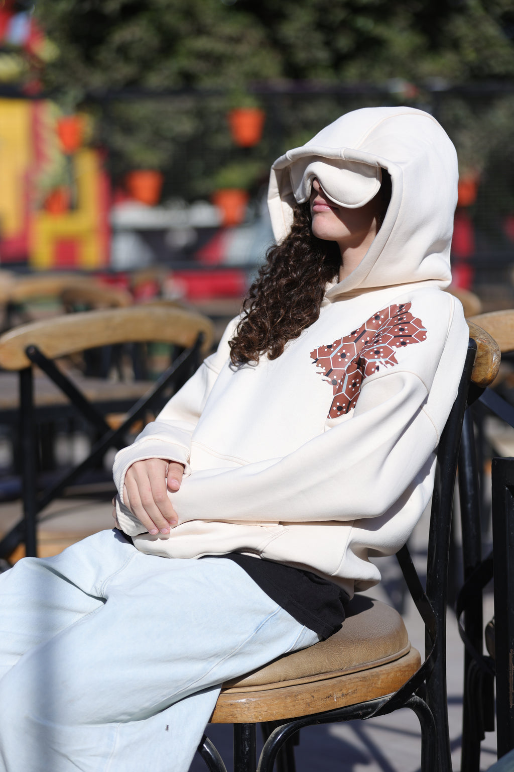Eye Mask hoodie - Soft Cream