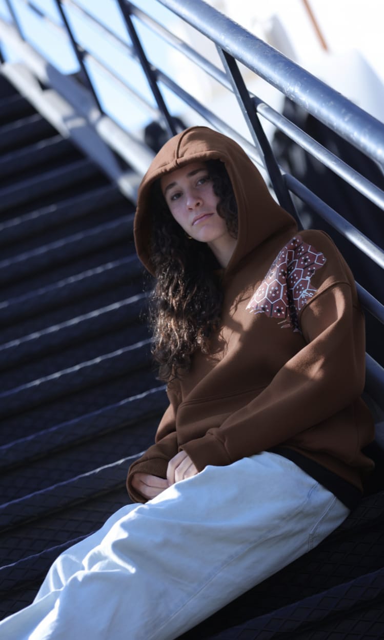 Eye Mask hoodie - Brown